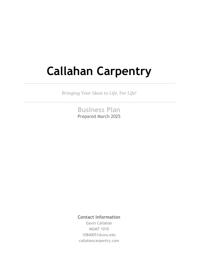 Business Plan Preview